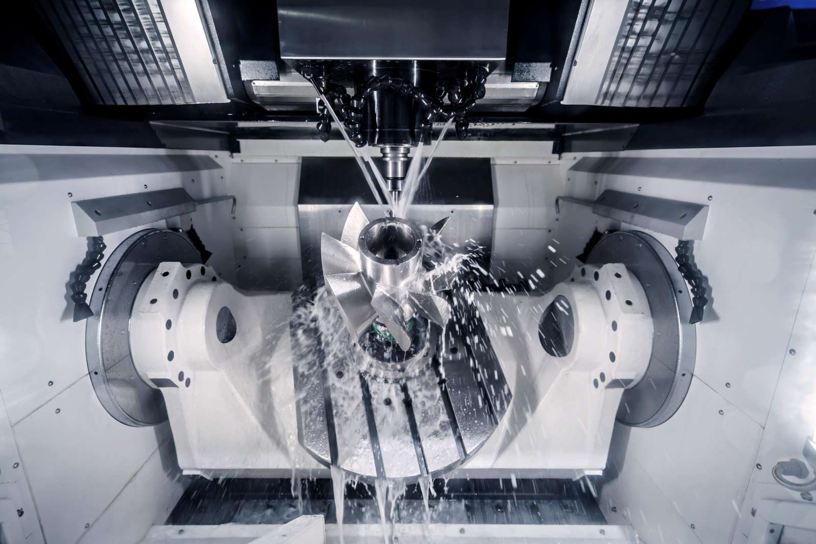 Multi-axis CNC machining of an impeller