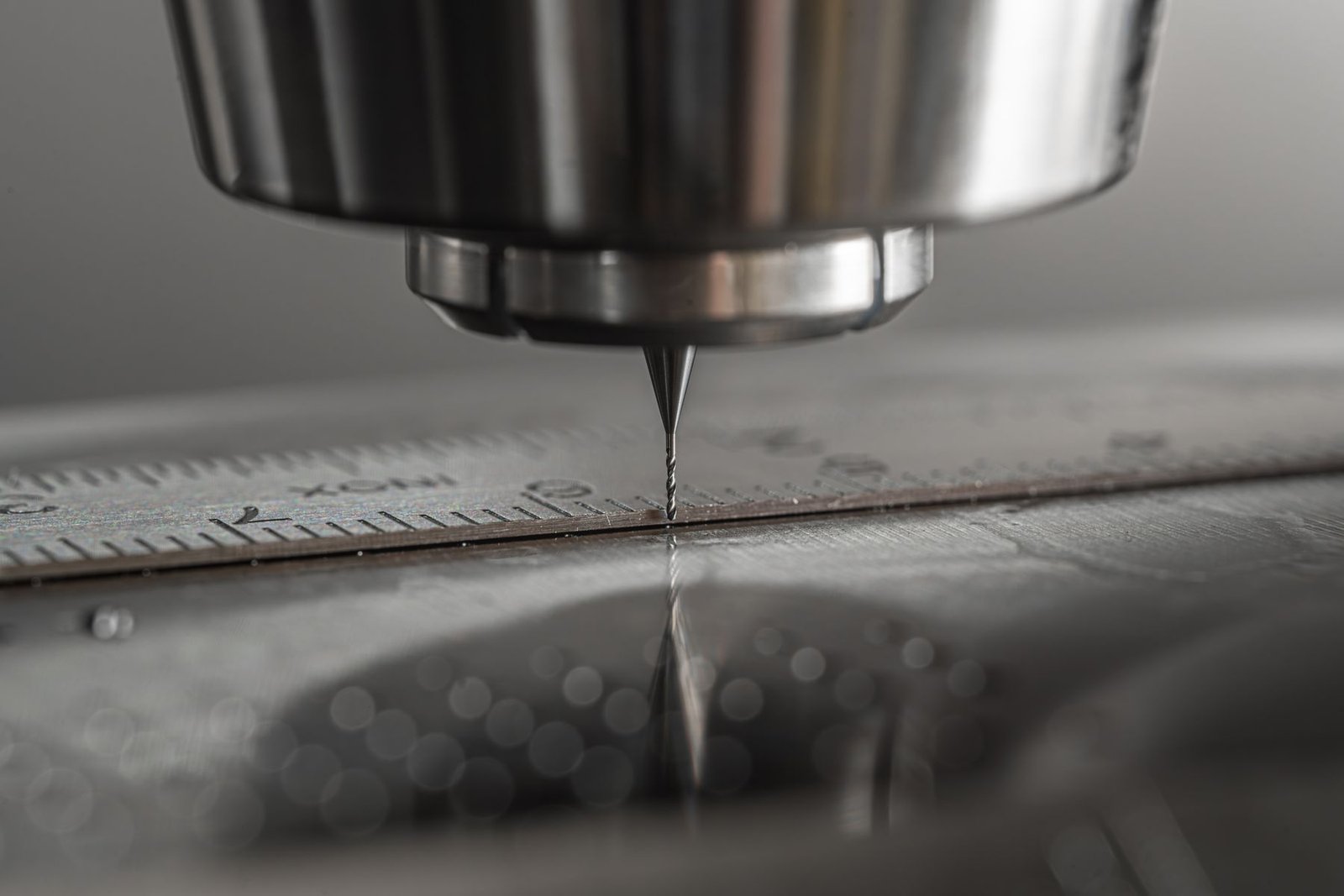 Close-up of CNC machining equipment